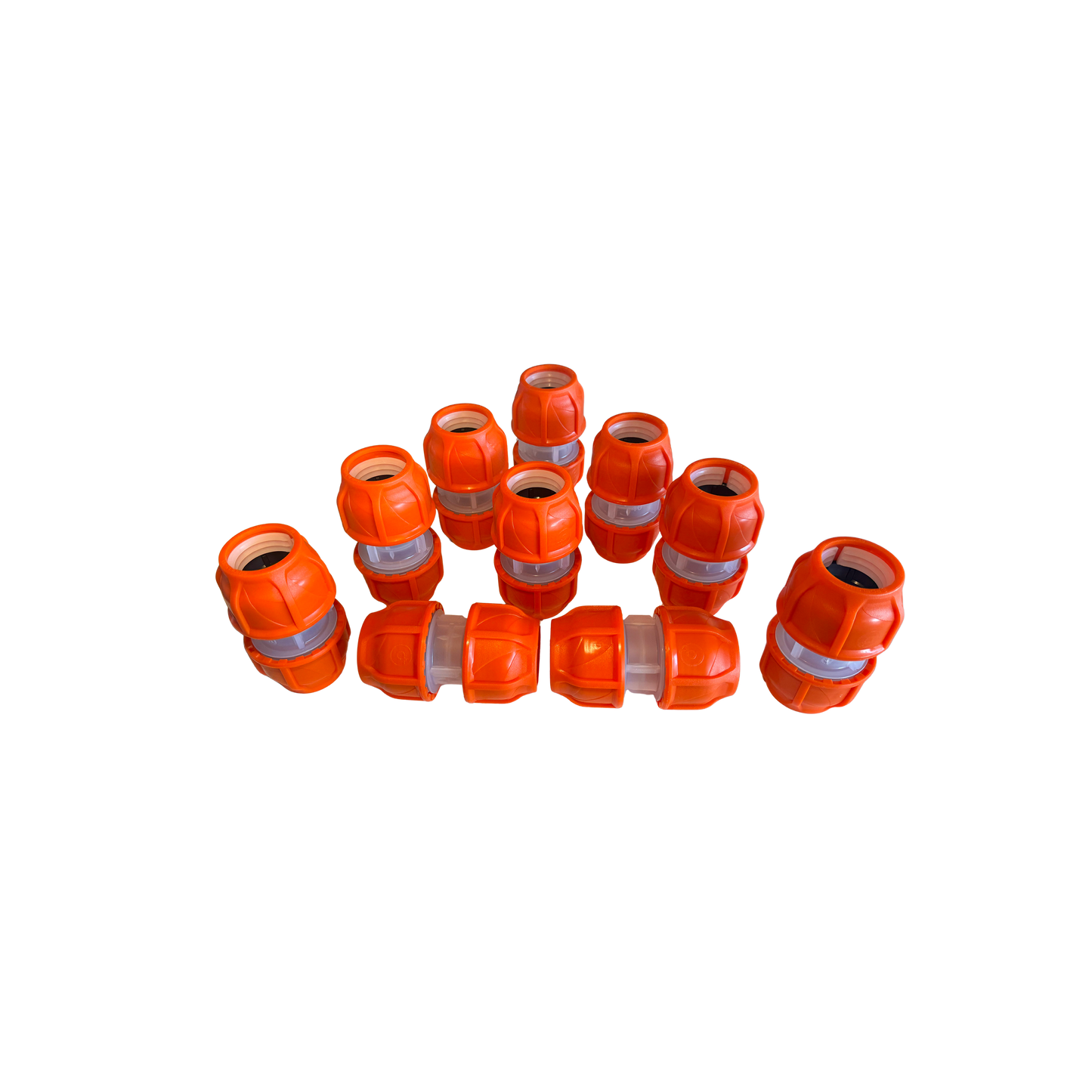 Lot of 10 (Orange) Clear Lock Coupler 1.25