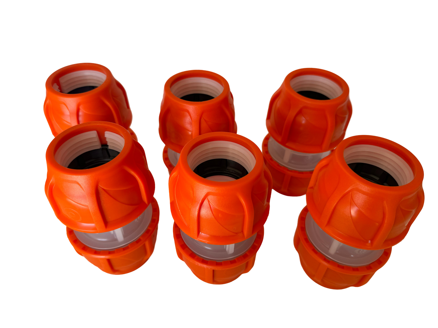 Lot of 6 (Orange) Clear Lock Coupler 1.50